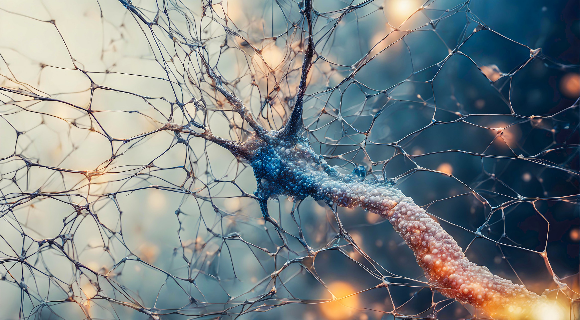 Neuron with intricate branching connections